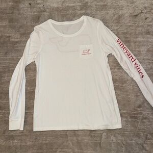 White and Red Vineyard Vines Long Sleeve